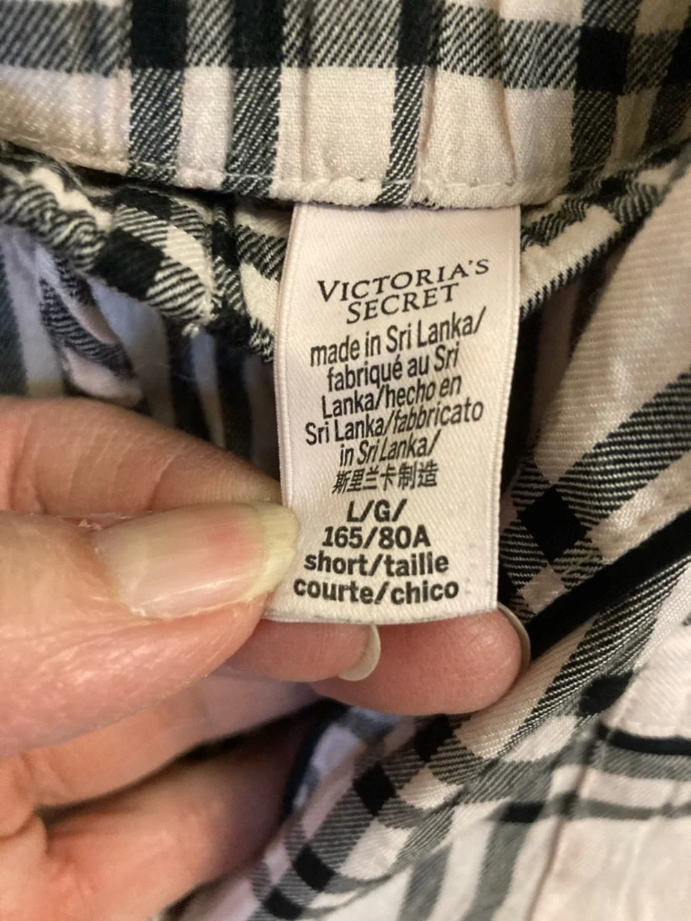Victoria's Secret Pink and Black Plaid Two-Piece Pajama Set - Picture 3 of 11